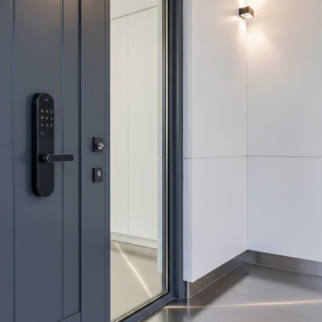 도어락으로 입장하는 모습